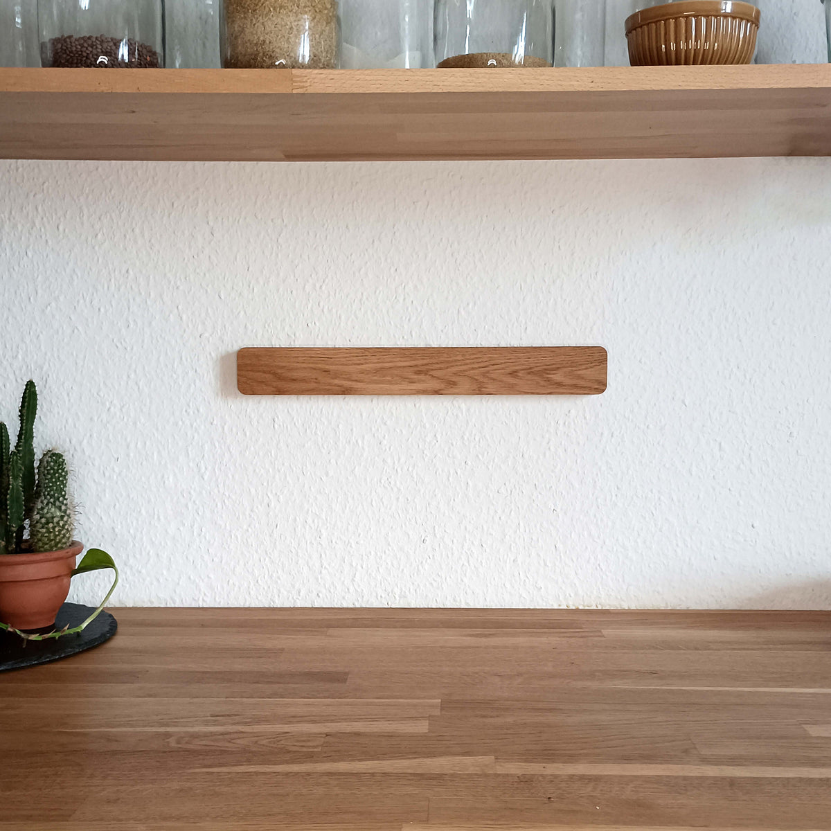 kleine magnetische Messerleiste | 40- 54 cm | 100 % Leimfrei | Magnetleiste für Messer | Massivholz Eiche in edlem Design