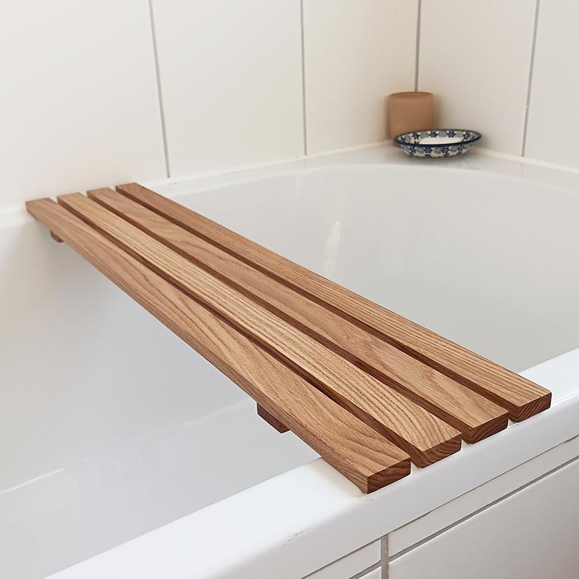 minimalistische Badewannenablage | 70 - 100 cm | Badewannenablage Eiche, massiv | Badebrett | Badewannenablage Holz