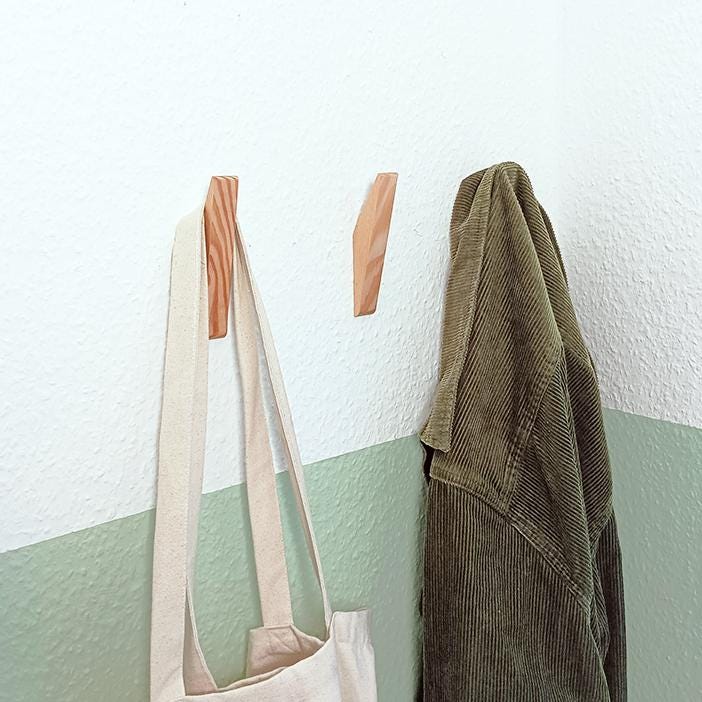 Garderobenhaken | recyceltes Massivholz Fichte | Wandhaken | schlichte Haken | Garderobe Holz | Garderobe | Handtuchhalter | Aufhänger