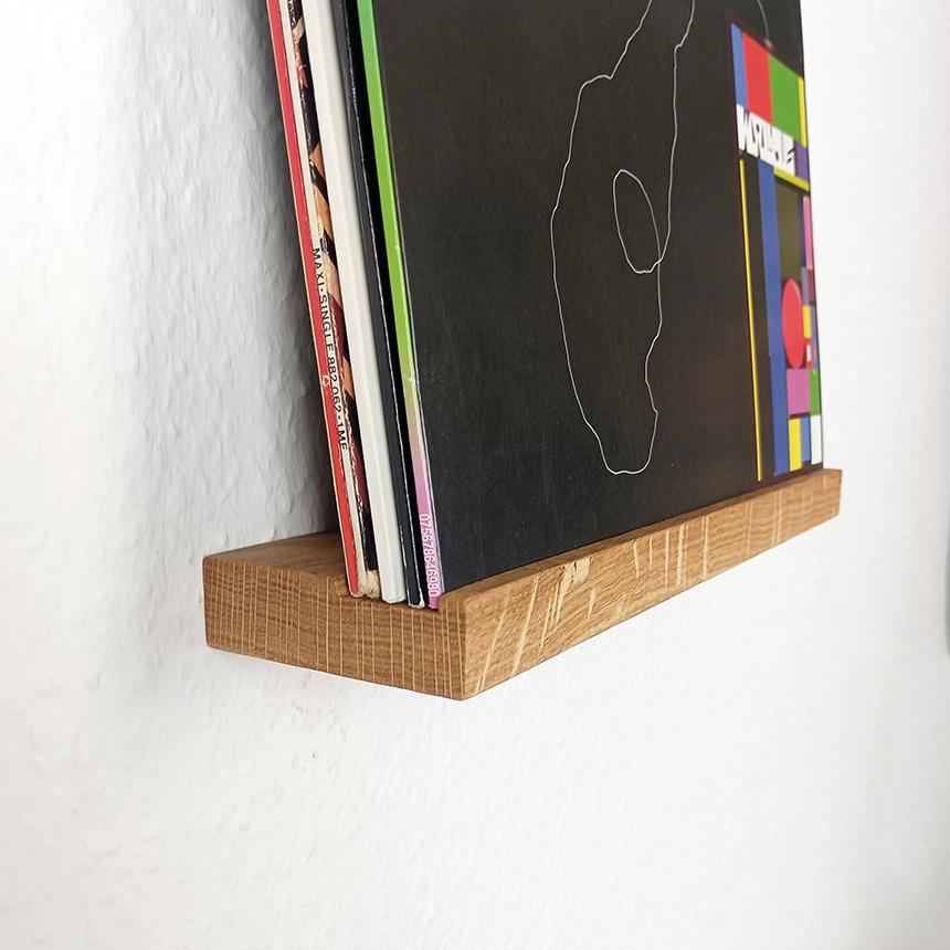 bis zu 5 Vinyl | Schallplattenregal aus massiver Eiche | Vinyl Regaldekor | Schallplatten | Plattenregal | Vinylleiste| Schallplattenständer