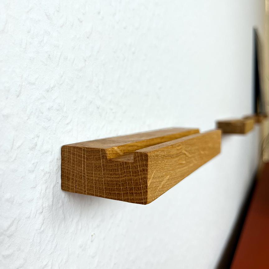 16 cm Schallplattenregal aus massiver Eiche | Vinyl Regaldekor | Schallplatten Wandhalterung | Plattenregal | Vinylleiste | Aufbewahrung