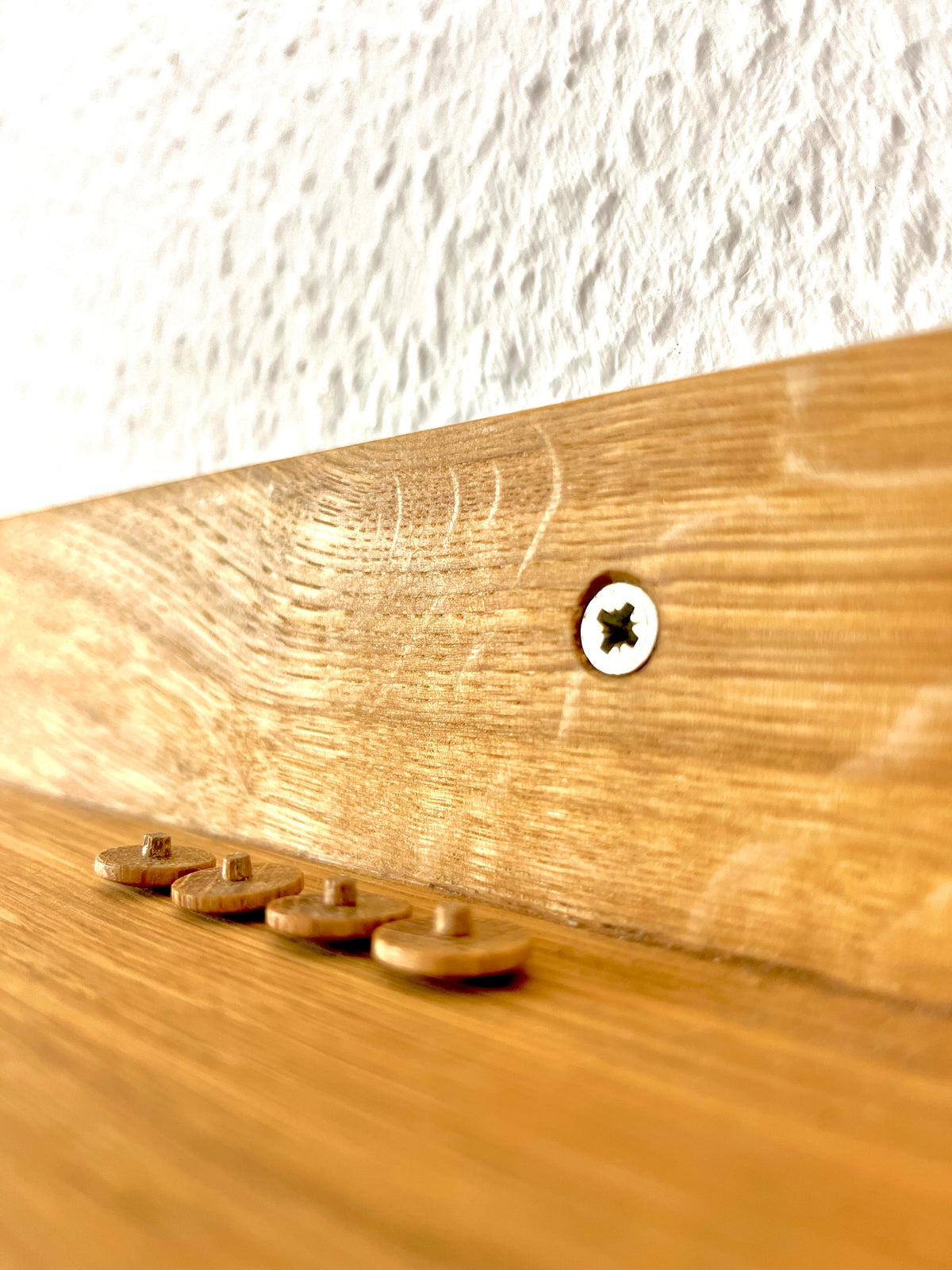 Regal aus massiver Eiche | Bilderleiste | Holzregal | Wandregal | Bücherregal | Fotoleiste | 20 - 100 cm | Regal Flur | Küchenregal