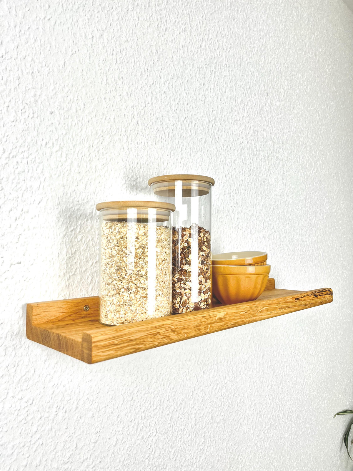 Regal aus massiver Eiche | Bilderleiste | Holzregal | Wandregal | Bücherregal | Fotoleiste | 20 - 100 cm | Regal Flur | Küchenregal